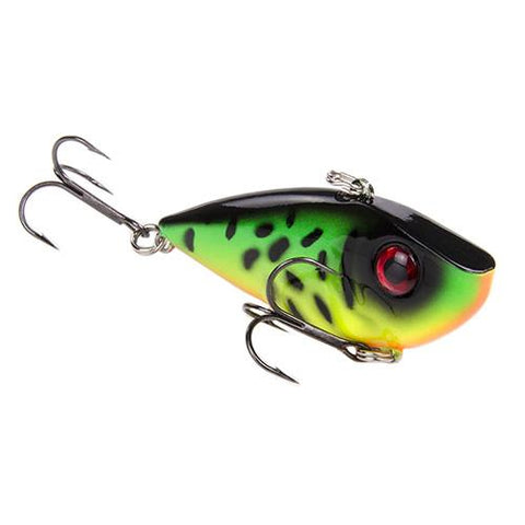 Red Eyed Shad 1-4 oz Hard Lipless Crankbait Lure - 2" Length. Variable Depth, Two Number 6 Treble Hooks, Fire Tiger, Per 1