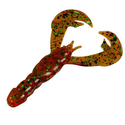 Rage Tail Craw Soft Lure - 4" Body Length, Amber Green Black, Per 7