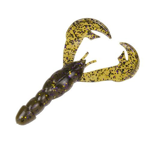 Rage Tail Craw Soft Lure - 4" Body Length, Green Pumpkin Purple and Gold, Per 7