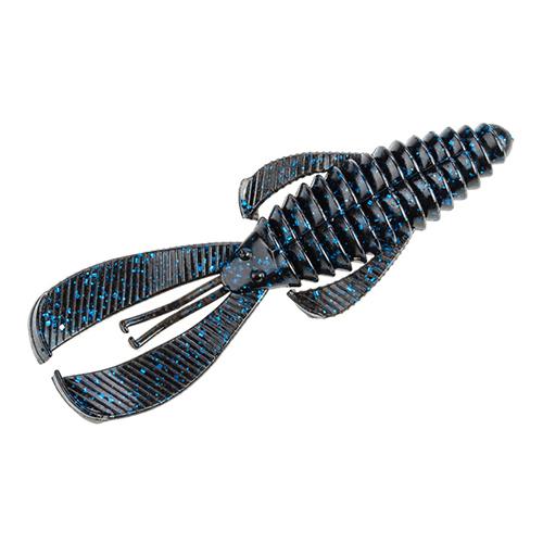 Rage Magnum Bug Soft Lure, 4 1-2" Body Length, Black-Blue Flake, Per 6