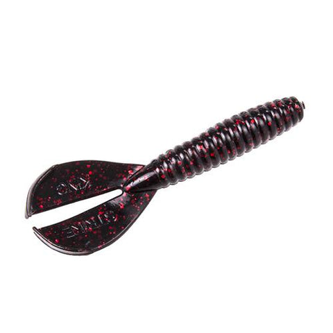 Rage Twin Tail Menace Grub Soft Bait Lure - 4" Body Length, Black Neon, Per 8