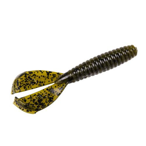 Rage Twin Tail Menace Grub Soft Bait Lure - 4" Body Length, Green Pumpkin, Per 8