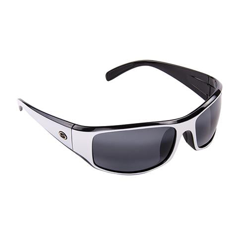 S11 Optics Sunglasses - Okeechobee Style, Shiny White-Black Two Tone Frame, Gray Lens