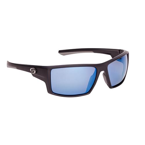 S11 Optics Sunglasses - Pickwick Style, Matte Black Frame, Multi Layer White Blue Mirror-Gray Base Lens