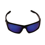 SK Plus Cypress Sunglasses - Shiny Black-Black Rubber Frame, Multi Layer Blue Mirror Gray Base Lens