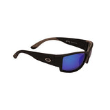 SK Plus Ouachita Sunglasses - Matte Black-Gray Rubber Frame, Multi Layer White Blue Mirror Gray Base Lens