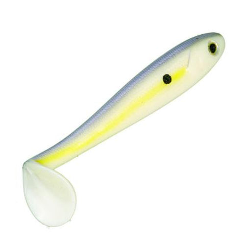 Shadalicious Soft Bait Lure - 3 1-2" Body Length, Chartreuse Shad, Per 6