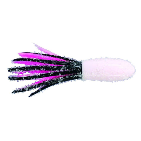 Slab Hammer Tooty Fruit Tubes Soft Bait Lure - 2" Body Length, White-Pearl-Pink-Black. Per 8