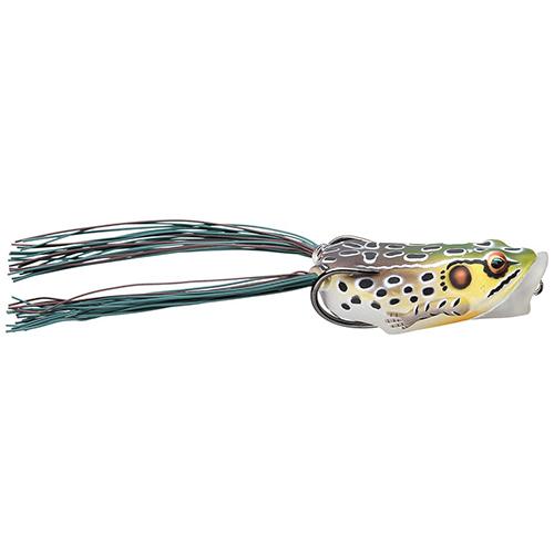 Frog Body Hollow Body Popper Bait - Freshwater, 2 1-2" Length, 1-2 oz Weight, Emerald-Brown, Per 1