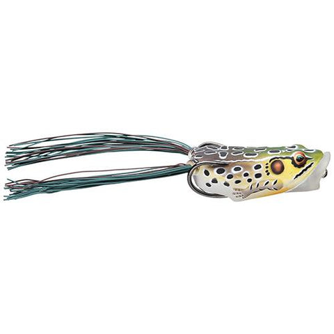 Frog Body Hollow Body Popper Bait - Freshwater, 2 1-2" Length, 1-2 oz Weight, Emerald-Brown, Per 1