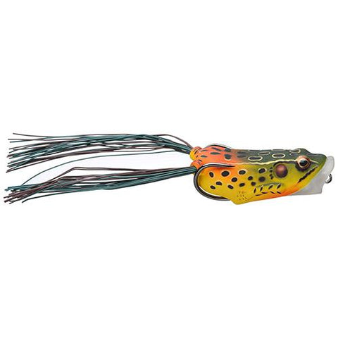 Frog Body Hollow Body Popper Bait - Freshwater, 2 1-2" Length, 1-2 oz Weight, Emerald-Red, Per 1