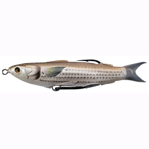 Mullet Hollow Body Lure - Saltwater, 5 3-8" Length, 5-8 oz, Surface Depth, Natural-Brown, Per 1