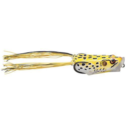 Frog Body Hollow Body Popper Bait - Freshwater, 2 1-2" Length, 1-2 oz Weight, Yellow-Black, Per 1