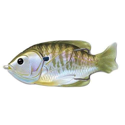 Sunfish Hollow Body - Freshwater, 4" Length, 3-4 oz, Topwater Depth, Natural Olive Bluegill, Per 1