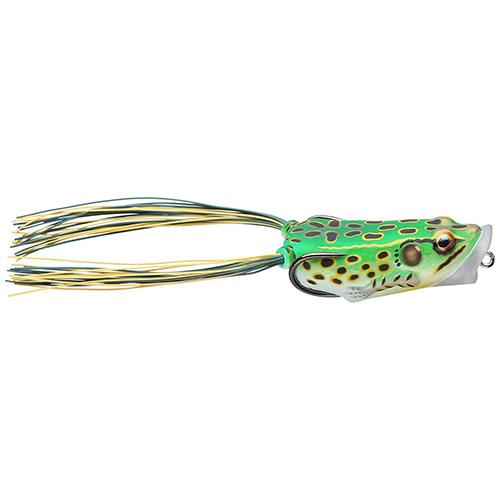 Frog Body Hollow Body Popper Bait - Freshwater, 2" Length, 3-8 oz Weight, Green-Yellow, Per 1