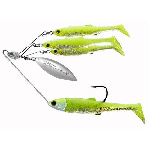 Baitball Spinner Rig - Freshwater, Medium, 1'-15' Depth, 3-8 oz Weight, Chartreuse-Silver, Per 1