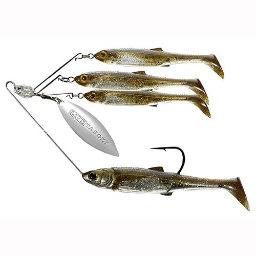 Baitball Spinner Rig - Freshwater, Medium, 1'-15' Depth, 3-8 oz Weight, Green Pumpkin-Silver, Per 1