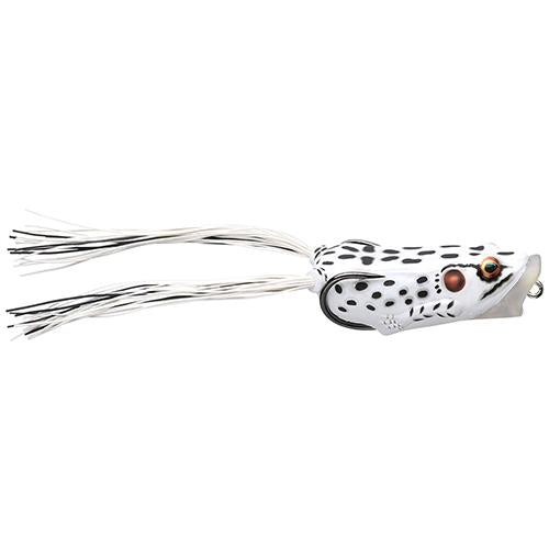 Frog Body Hollow Body Popper Bait - Freshwater, 2 1-2" Length, 1-2 oz Weight, Albino-White, Per 1