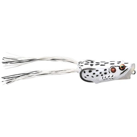 Frog Body Hollow Body Popper Bait - Freshwater, 2 1-2" Length, 1-2 oz Weight, Albino-White, Per 1