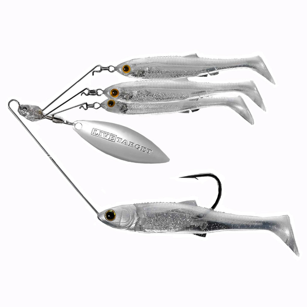 Baitball Spinner Rig - Freshwater, Medium, 1-2 oz Weight, 1'-15' Depth, Pearl White-Silver, Per 1