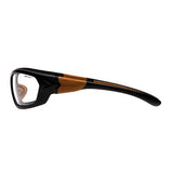 Carhartt Billings Safety Glasses - Clear Lens with Black-Tan Frame