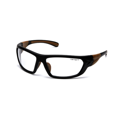 Carhartt Carbondale Safety Glasses - Clear Anti-Fog Lens with Black-Tan Frame