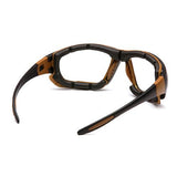 Carhartt Carthage Safety Glasses - Clear Anti-Fog Lens with Black-Tan Frame