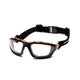 Carhartt Carthage Safety Glasses - Clear Anti-Fog Lens with Black-Tan Frame