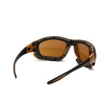 Carhartt Carthage Safety Glasses - Sandstone Bronze Anti-Fog Lens with Black-Tan Frame