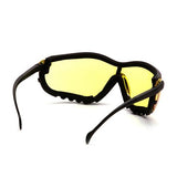 V2G Safety Glasses - Amber Anti-Fog Lens with Black Strap-Temples