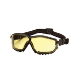 V2G Safety Glasses - Amber Anti-Fog Lens with Black Strap-Temples