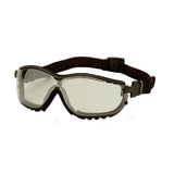 V2G Safety Glasses - Indoor-Outdoor Mirror Anti-Fog Lens with Black Strap-Temples