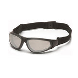 XSG Safety Glasses - Indoor-Outdoor Mirror Anti-Fog Lens with Black Strap-Temples