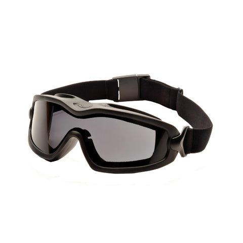 V2G Plus Safety Glasses - Gray Anti-Fog Dual Lens with Black Strap