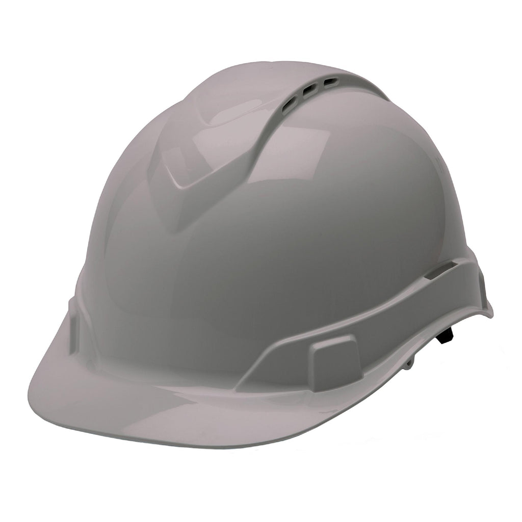 Ridgeline Cap Style Vented Hard Hat - 4 Point Ratchet, Gray