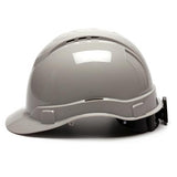 Ridgeline Cap Style Vented Hard Hat - 4 Point Ratchet, Gray