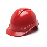 Ridgeline Cap Style Vented Hard Hat - 4 Point Ratchet, Red