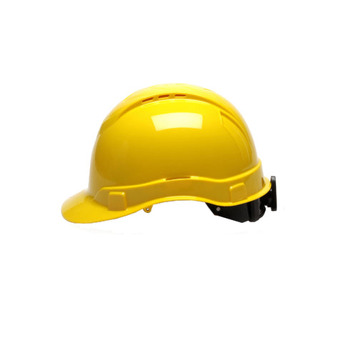 Ridgeline Cap Style Vented Hard Hat - 4 Point Ratchet, Yellow