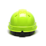 Ridgeline Cap Style Hard Hat - 4 Point Ratchet, Hi Vis Green