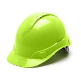 Ridgeline Cap Style Hard Hat - 4 Point Ratchet, Hi Vis Green