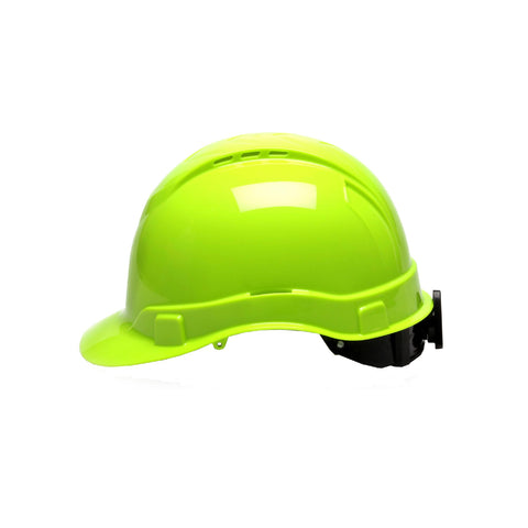 Ridgeline Cap Style Hard Hat - 4 Point Ratchet, Hi Vis Green