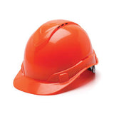 Ridgeline Cap Style Vented Hard Hat - 4 Point Ratchet, Hi Vis Orange