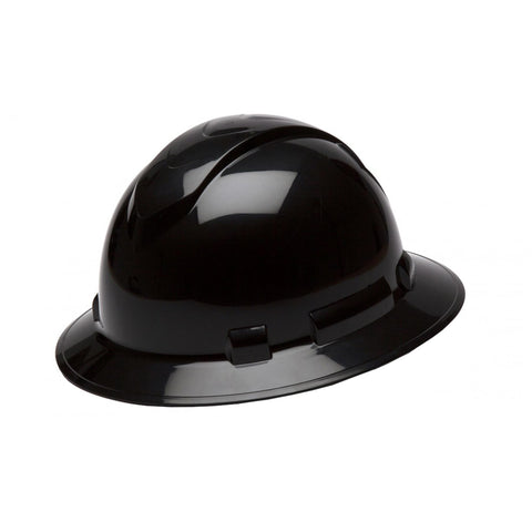 Ridgeline Full Brim Hard Hat - 4 Point Ratchet, Black