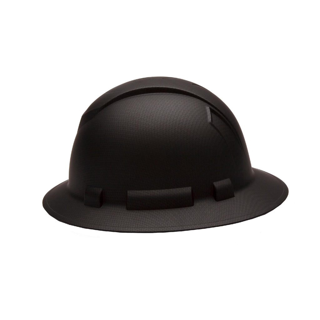 Ridgeline Full Brim Hard Hat - 4 Point Ratchet, Black Graphite