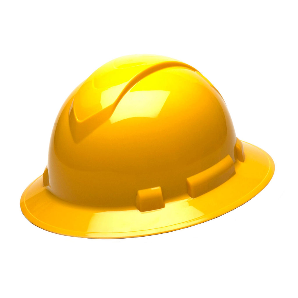 Ridgeline Full Brim Hard Hat - 4 Point Ratchet, Yellow