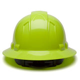 Ridgeline Full Brim Hard Hat - 4 Point Ratchet, Hi Vis Green