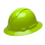 Ridgeline Full Brim Hard Hat - 4 Point Ratchet, Hi Vis Green