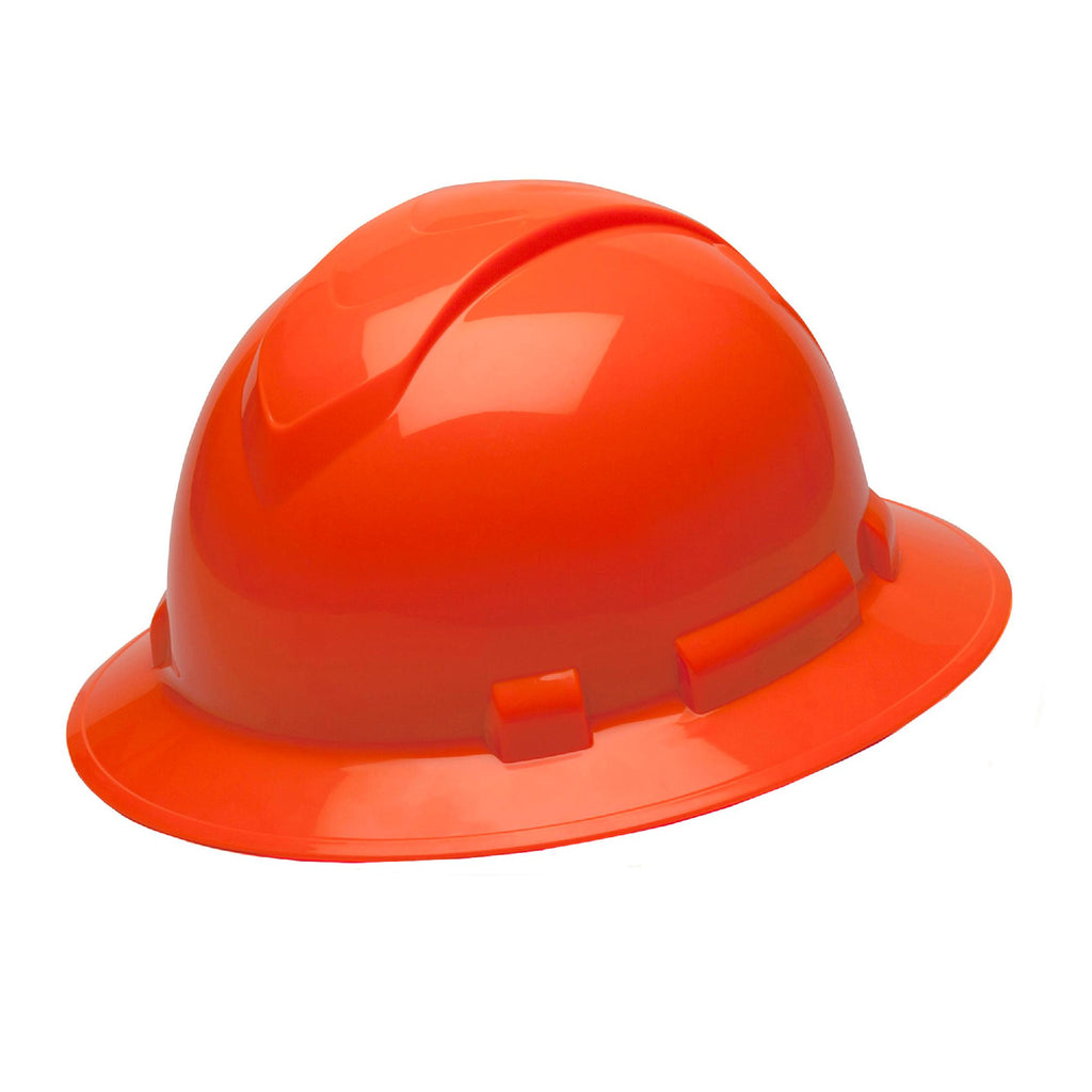 Ridgeline Full Brim Hard Hat - 4 Point Ratchet, Hi Vis Orange