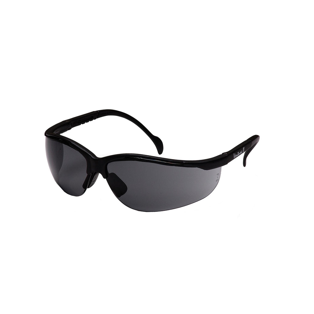 Venture II Safety Glasses, Gray Lens with Black Frame