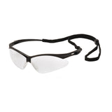 PMXTREME Safety Glasses - Clear Anti-Fog Lens with Black Frame and Cord